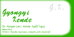 gyongyi kende business card